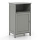 preview thumbnail 3 of 16, Bathroom Freestanding Adjustable Shelf Floor Storage Cabinet - 16" x 12" x 27.5" (L x W x H) Grey