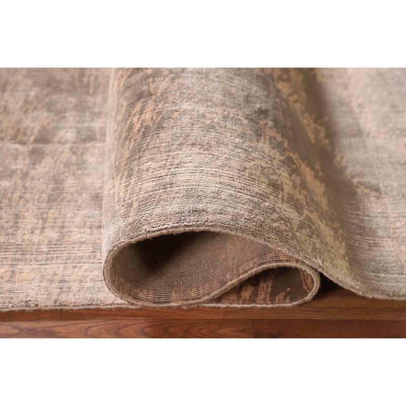 Abstract Indian Area Rug Handmade Wool Carpet - 5'7"x 7'8"