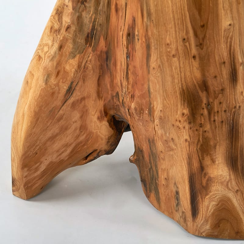 Greenage Cedar Roots Natural Flower Stand Reclaimed Woods End Table
