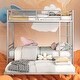 preview thumbnail 19 of 25, Industrial Modern Full Over Full Metal Bunk Bed with Trundle, Black Silver