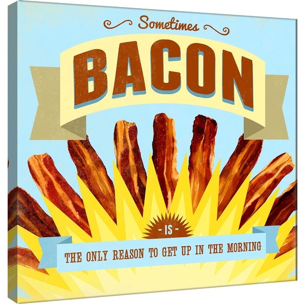PTM Images 9-100056 PTM Canvas Collection 12" x 12" - "Morning" Giclee Sometimes Bacon Art Print on Canvas