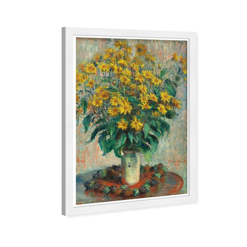 Wynwood Studio Prints Floral and Botanical Claude Monet - Jerusalem Artichoke Flowers Traditional Wall Art Canvas Print