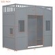 preview thumbnail 3 of 14, Elegant Twin Size House Loft Bed With Ladder and Wardrobe, Health and Comfort, Sturdy Construction & Safety Guaranteed, Grey