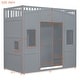 preview thumbnail 18 of 29, Twin Size House Loft Bed With Ladder and Wardrobe, Stability, White