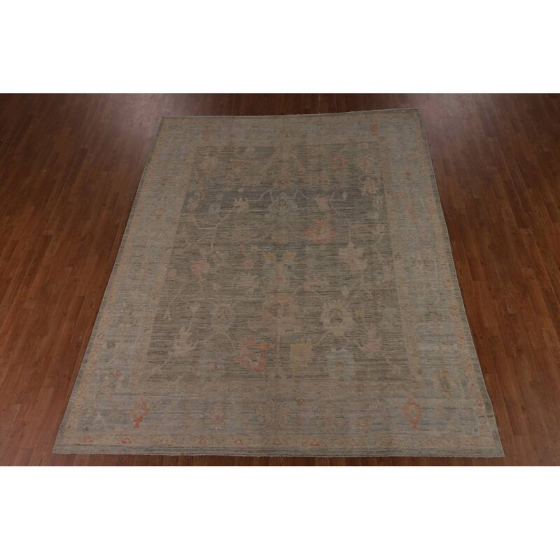 Transitional Oushak Turkish Area Rug Handmade Wool Carpet - 8'0"x 9'9"