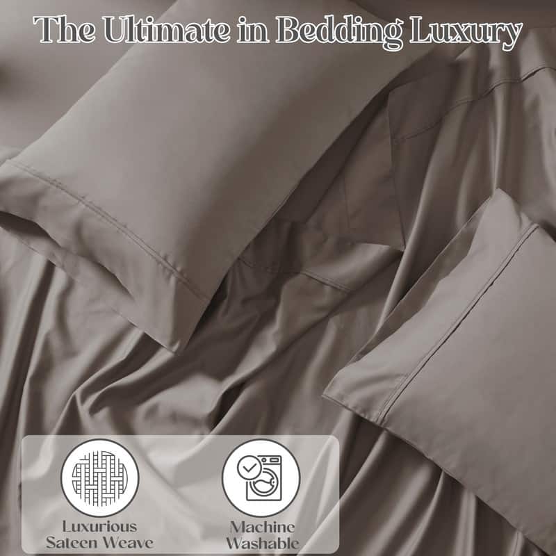 Superior Cotton Blend 1400-1500 Thread Count Solid Deep Pocket Bed Sheet Set