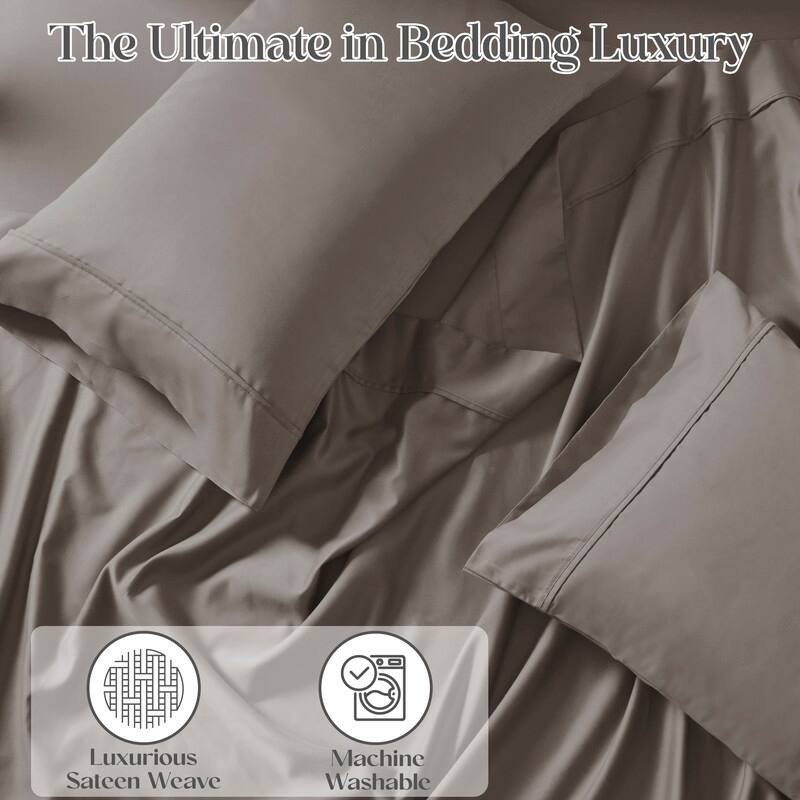 Superior Cotton Blend Solid 1500 Thread Count Deep Pocket Bed Sheet Set