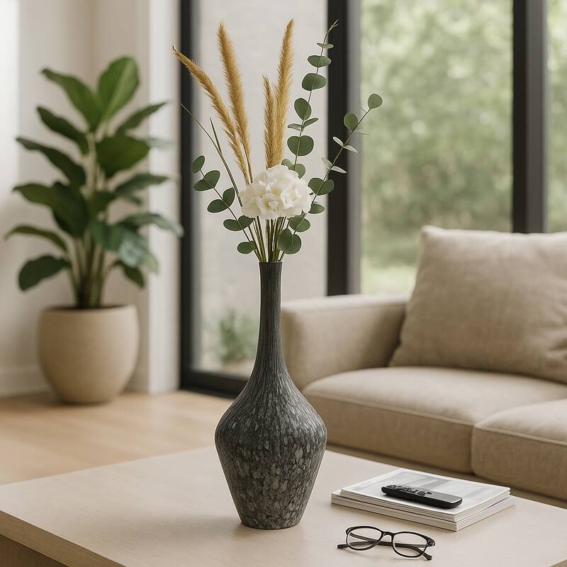 Glass Teardrop Silhouette Bottle - Gray