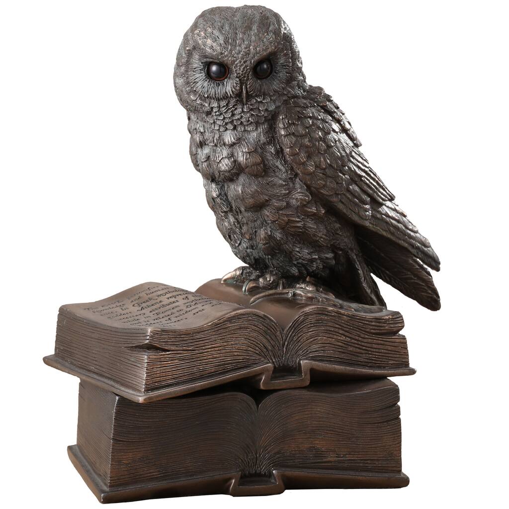 Veronese Design 6.5 L Owl-Box Cold Cast Bronze