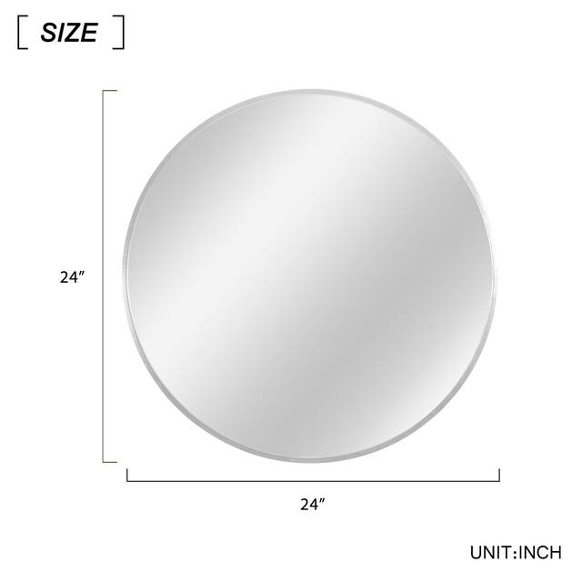 Neutypechic Modern Thin Frame Wall-Mounted Vanity Round Mirror