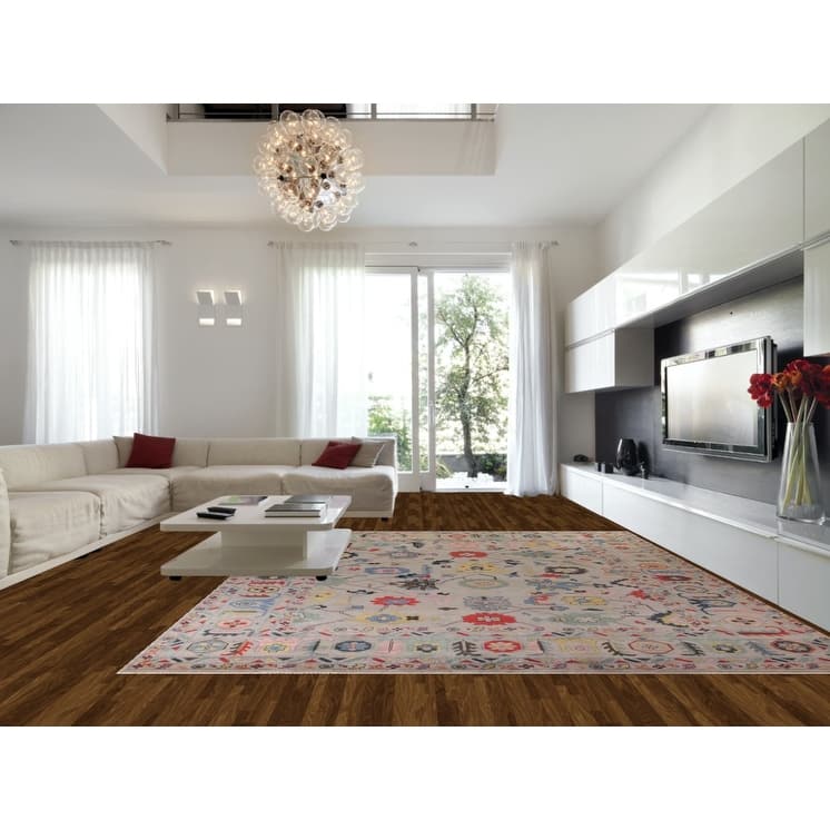 All-Over Large Floral Oushak Oriental Area Rug Wool Carpet - 12'0"x 14'9"