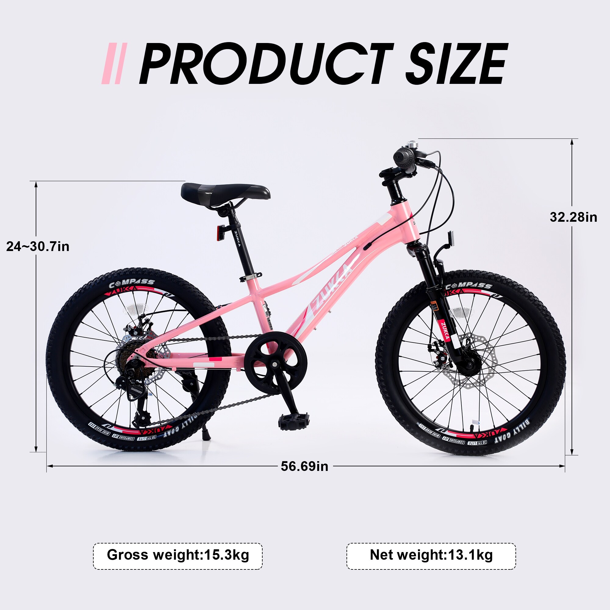 20 Inch Wheels Mountain Bike with Aluminum Alloy Frame High Quality CST Tires 7 Speed Bicycles for Girls Boys Pink Bed Bath Beyond 37982938