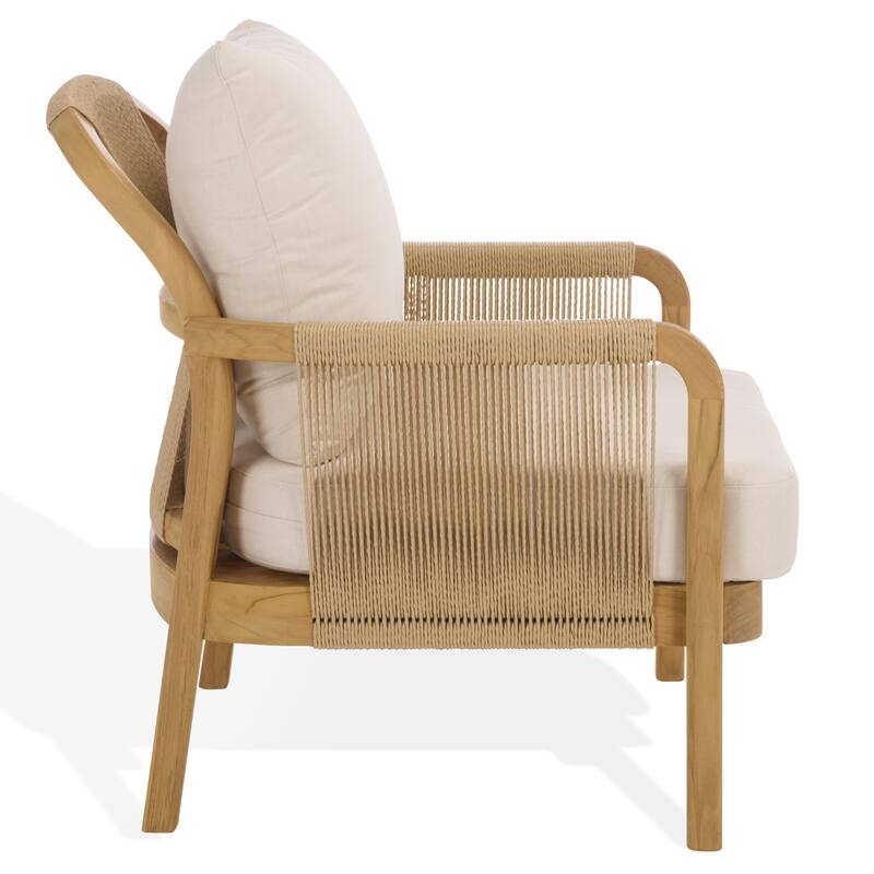 SAFAVIEH Couture Rogers Teak & Hyacinth Chair - 29"W x 34"D x 34"H