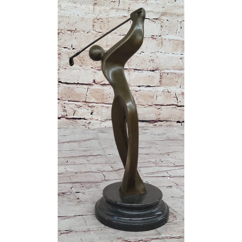 Signed Milo Abstract Tall Golfer Trophy Gift House Decor Golfing Golf Figure