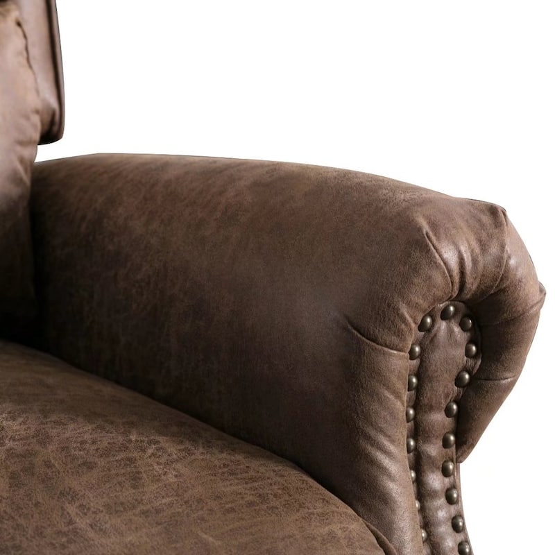 Armchair Pushback Club Recliner with Rivet Decoration