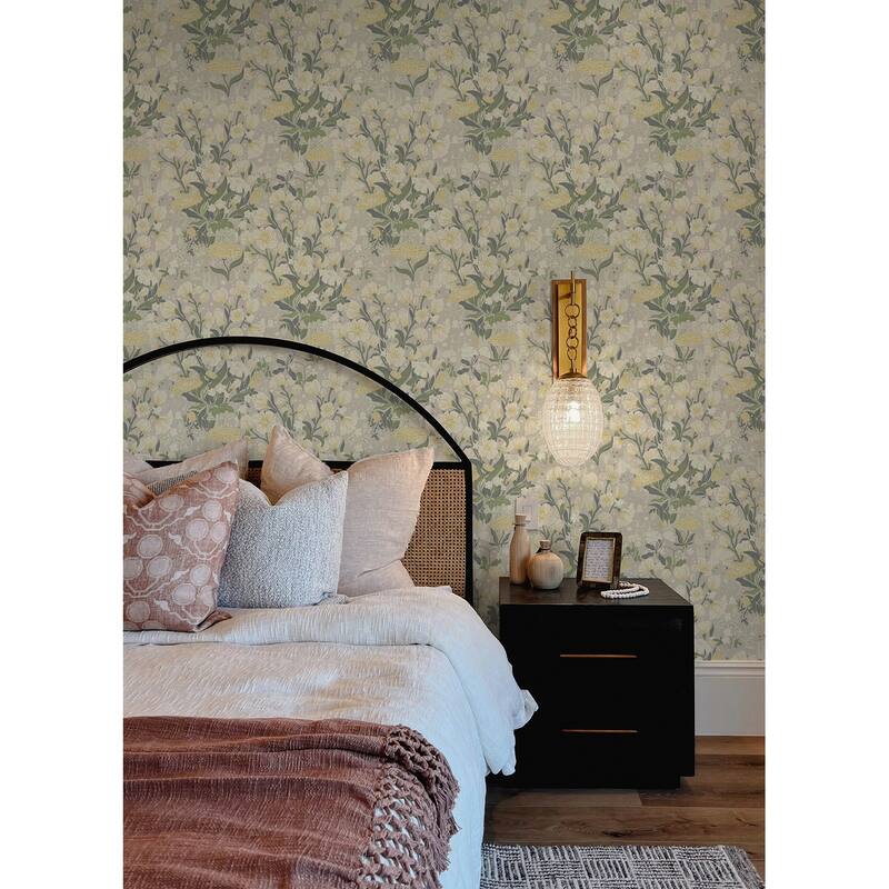 A-Street Prints Hava Yellow Meadow Flowers Wallpaper