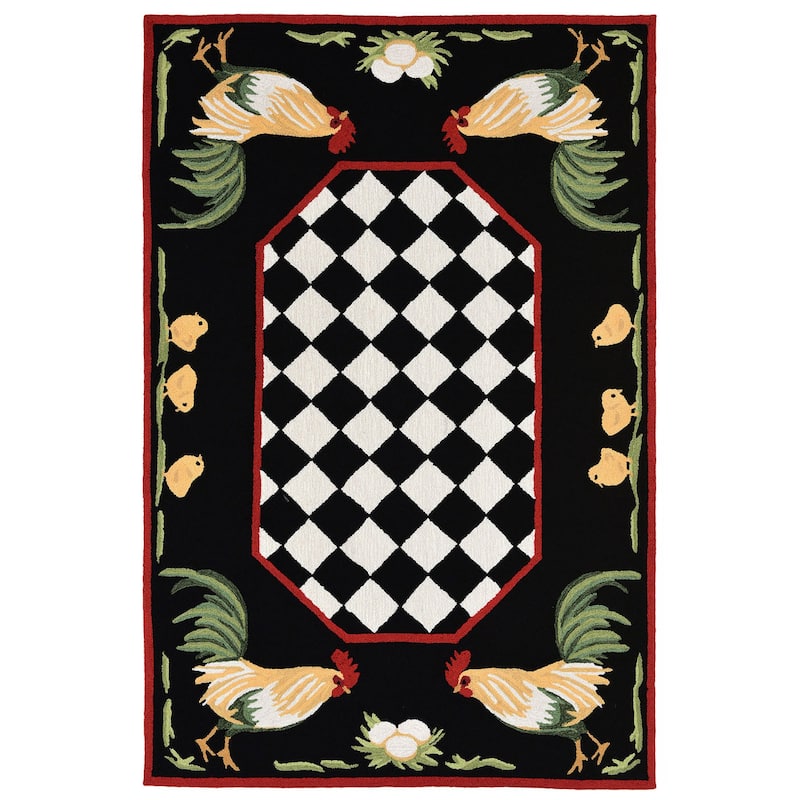 Liora Manne Frontporch Rooster Indoor/Outdoor Rug - 5' x 7'6"