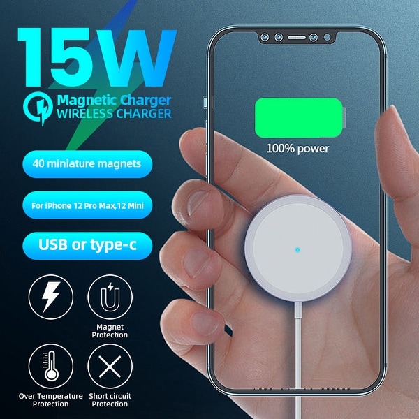 15W Magnetic Wireless Charger Pad Fast Charging For iPhone12/12 Mini/12 Pro/12 Pro. Opens flyout.