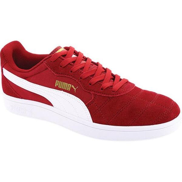 Shop Puma Men S Astro Kick Sneaker Rhubarb Puma White Puma Team Gold Overstock 30835936