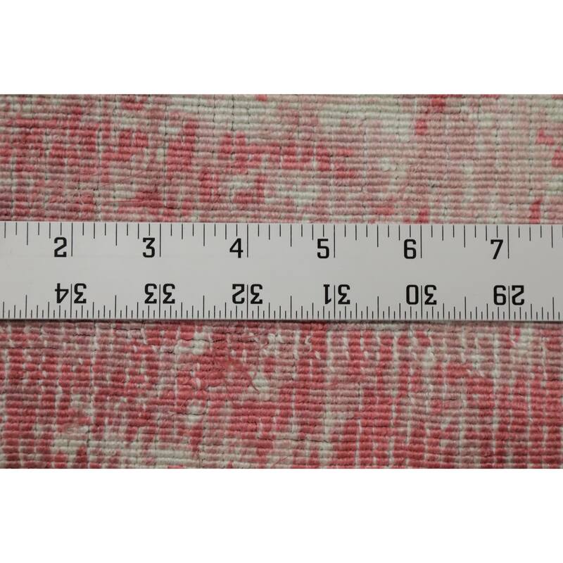 Hand Knotted Oriental Viscose Silk Carpet Modern Abstract Pink Abstract Area Rug - 8' 0'' X 5' 5''