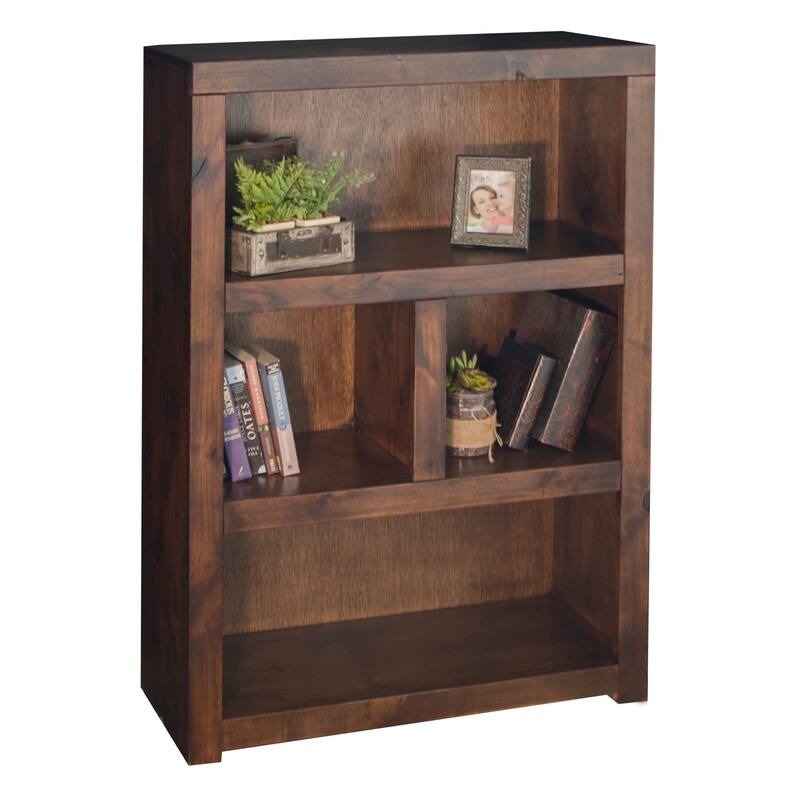 Bridgevine Home Sausalito 49 inch high Bookcase, No Assembly Required, Whiskey Finish