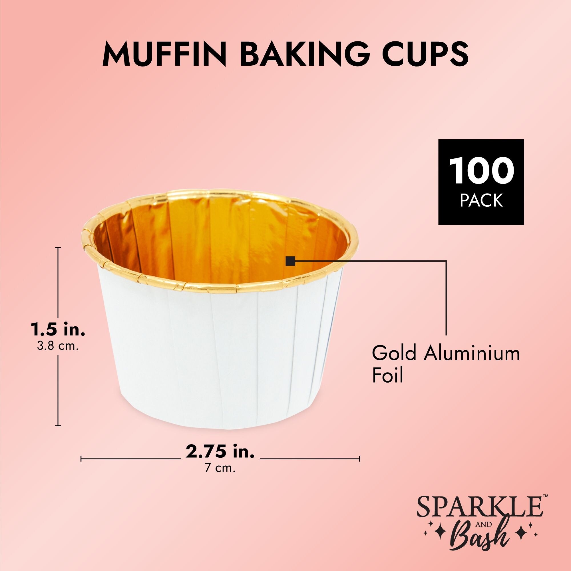 Gold Cupcake Liners, Paper Muffin Cups (1.96 x 1.8 In, 60 Pack) - On Sale -  Bed Bath & Beyond - 33120881
