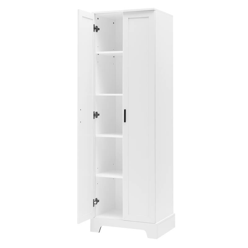 Roomfitters 2-Door Tall Storage Cabinet, Multi-Functional Organizer with Adjustable Shelves