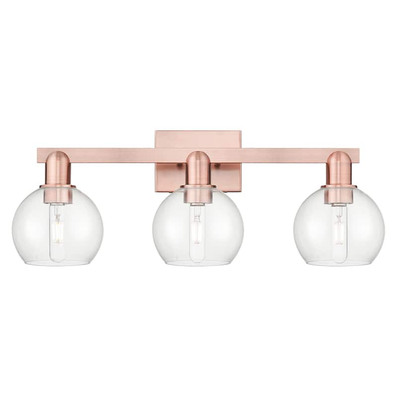 Innovations Lighting 716-3W-10-25 Athens Vanity Athens 3 Light 25" - Antique Copper / Clear