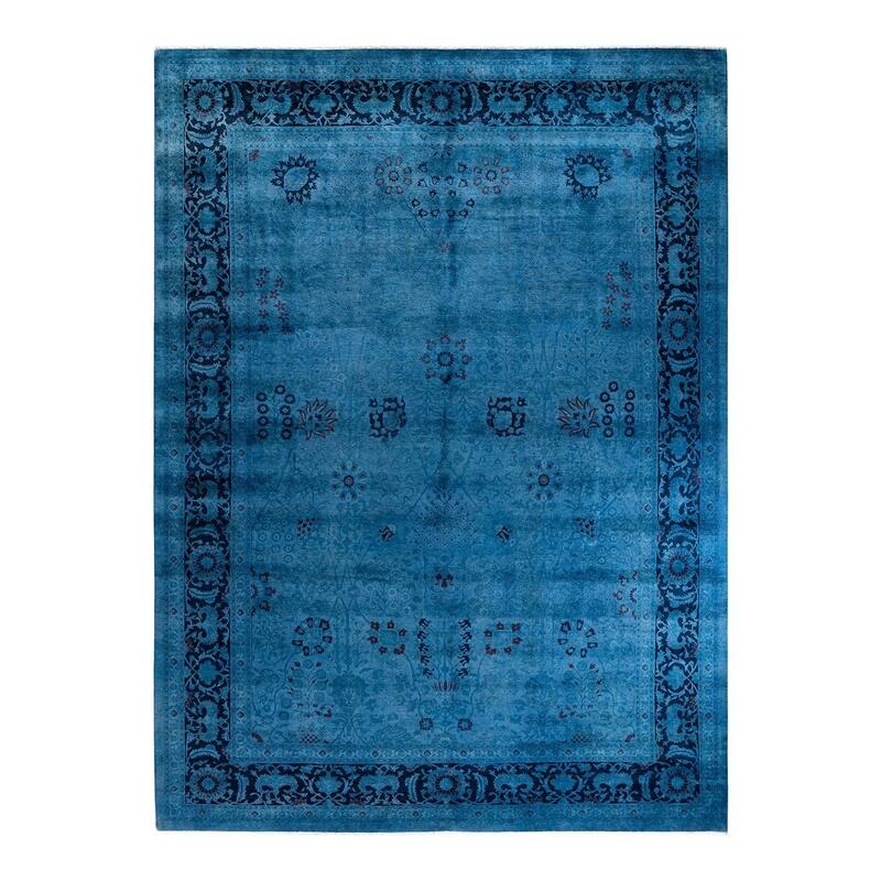 Vibrance, One-of-a-Kind Hand-Knotted Area Rug - Blue, 10' 2" x 13' 10" - 10' 2" x 13' 10"