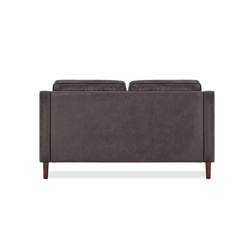 Artdeco Home - Sedona Modern Loveseat Sofa, Faux Linen / Vegan Leather Couch