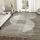 preview thumbnail 9 of 31, Garvee Washable Semicircle Geometric Stripes Area Rug 10'x13' - Brown