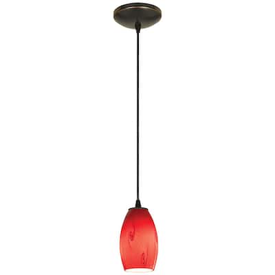 Access Lighting Merlot Bronze Cord Pendant with Red Sky Shade