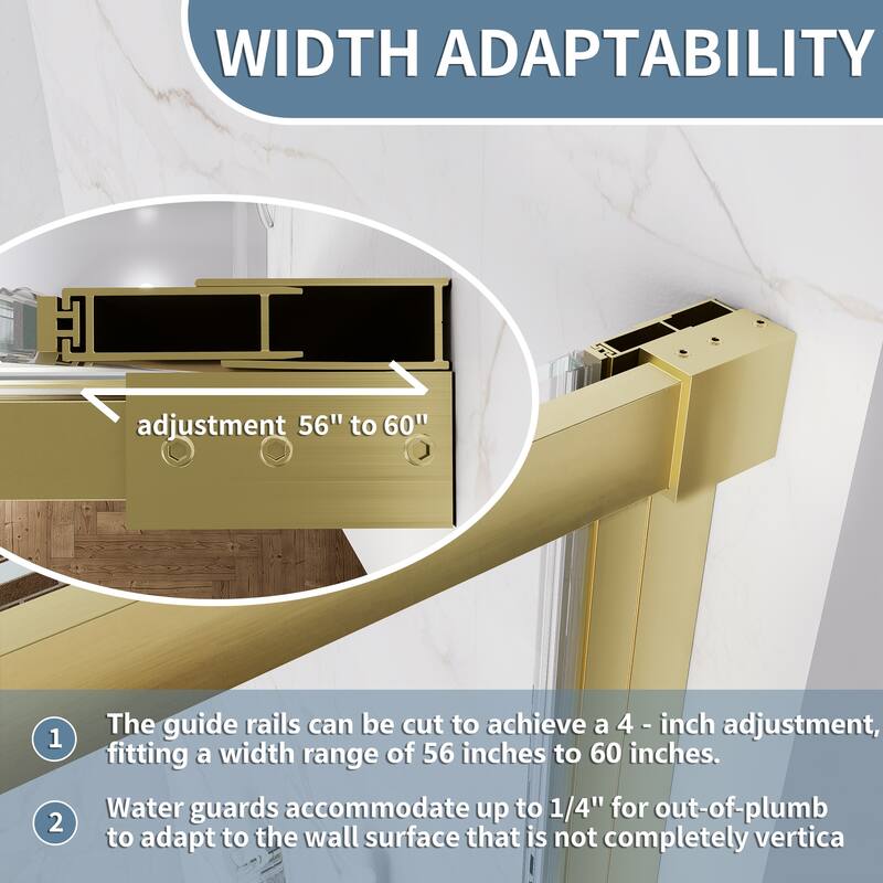 Modland 56-60''x 74'' Sliding Shower Door - 56''-60''x 74''