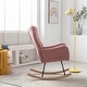 preview thumbnail 19 of 39, Velvet Armchair Wingback Comfy Rocker Chair with Thick Padded Seat for Nursery