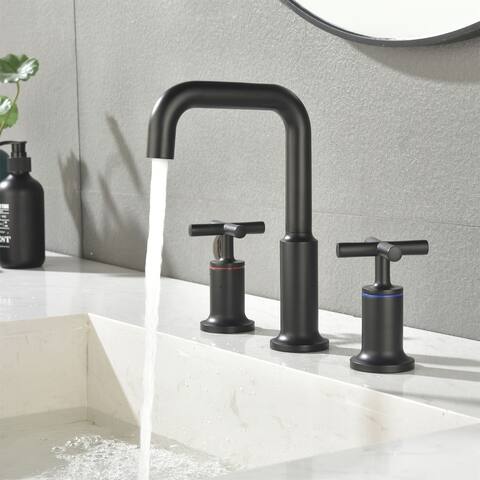 8 in. Widespread Bathroom Faucet 3 Hole Bathroom Sink Faucets Double Handle Modern Basin Vanity Taps