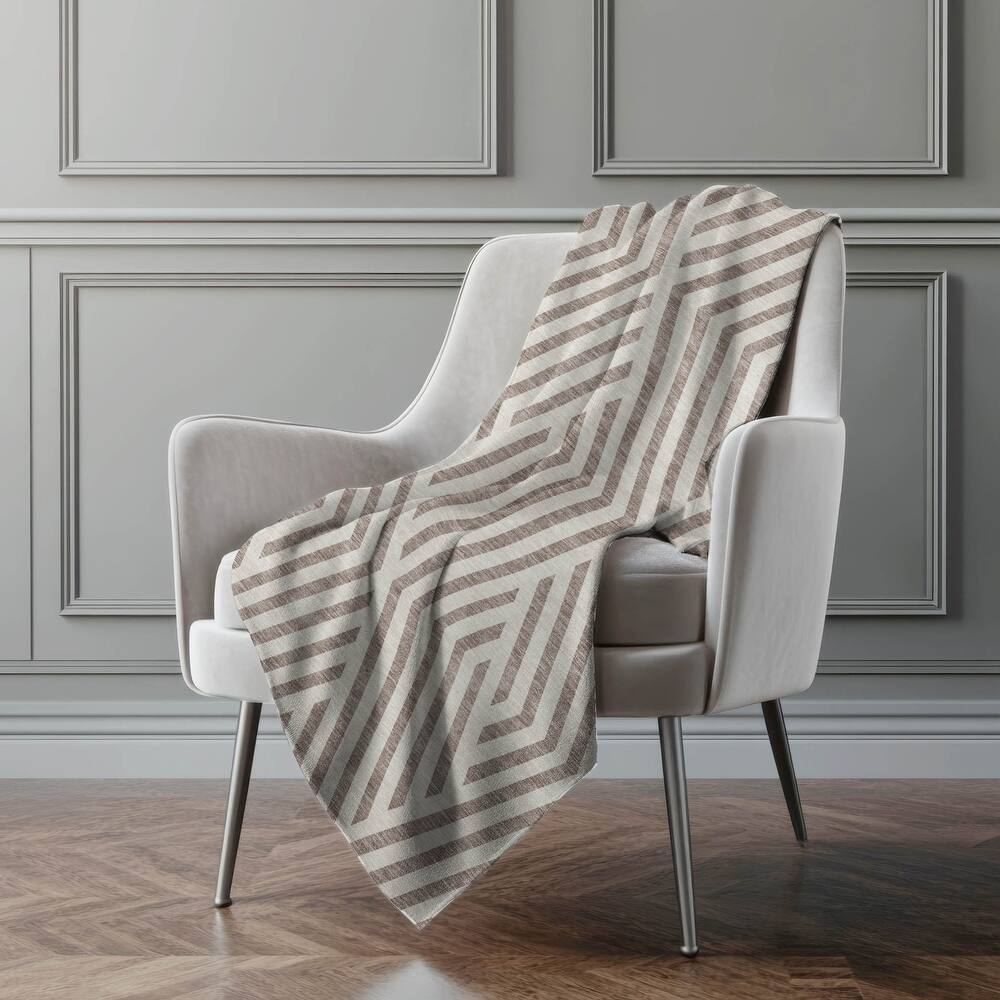 Premium Machine Washable Contemporary Geo Sherpa Throw Blanket