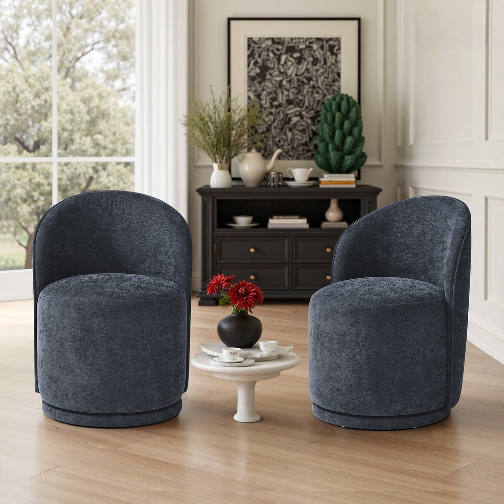 Modern Armless 360-Degree Swivel Dining Chair Barrel Chair