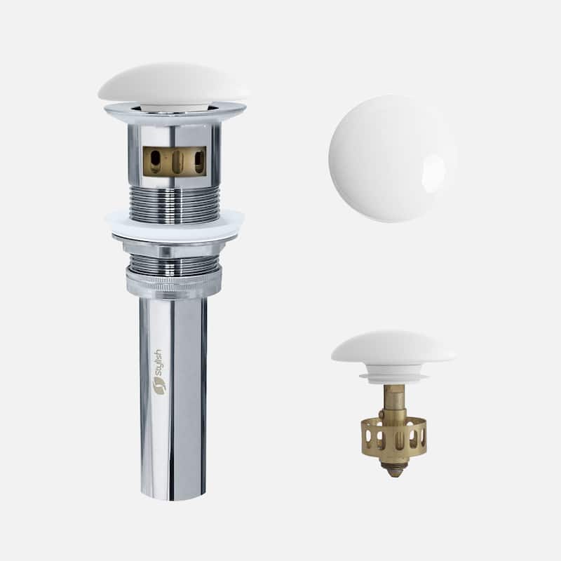 STYLISH Pop-Up Bathroom Sink Drain with Overflow D-701 - Silver