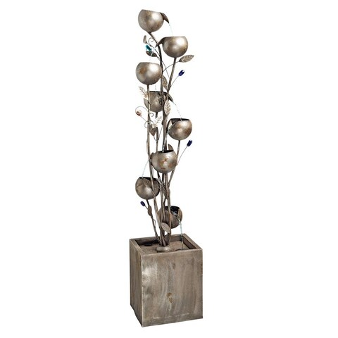 Design Toscano Abstract Floral Cascading Metal Tower Fountain
