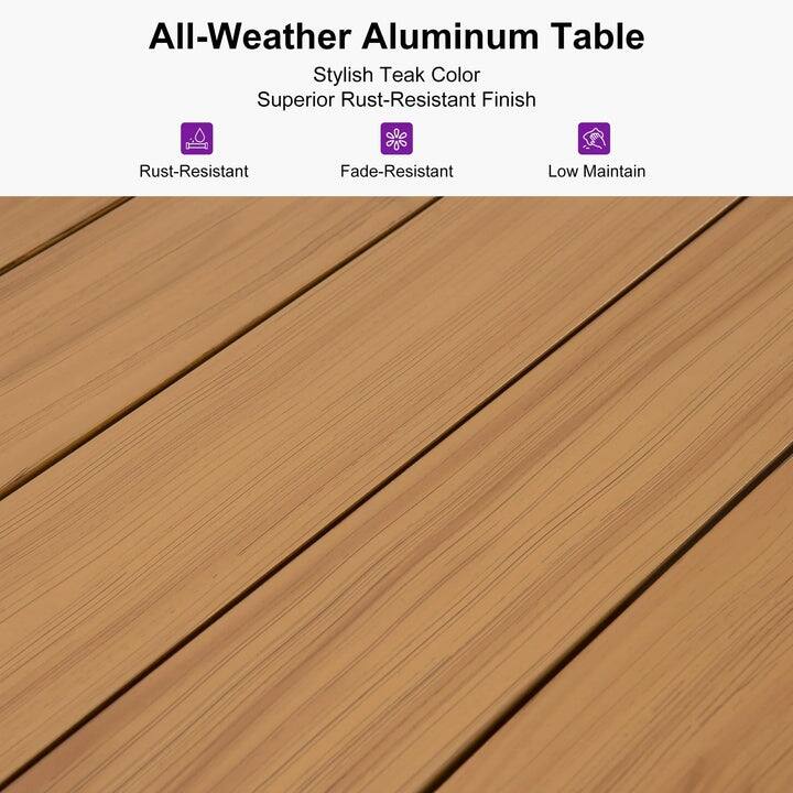PURPLE LEAF Outdoor Dining Set for Garden Deck Wicker Table and Chairs Set-11 Piece