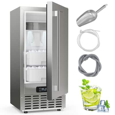 Freestanding Stainless Steel Ice Maker Built-in Ice Machine w/ Timer
