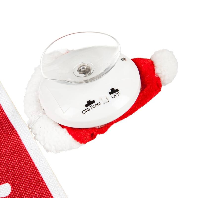 Classic Santa Stop Here LED Window Decor