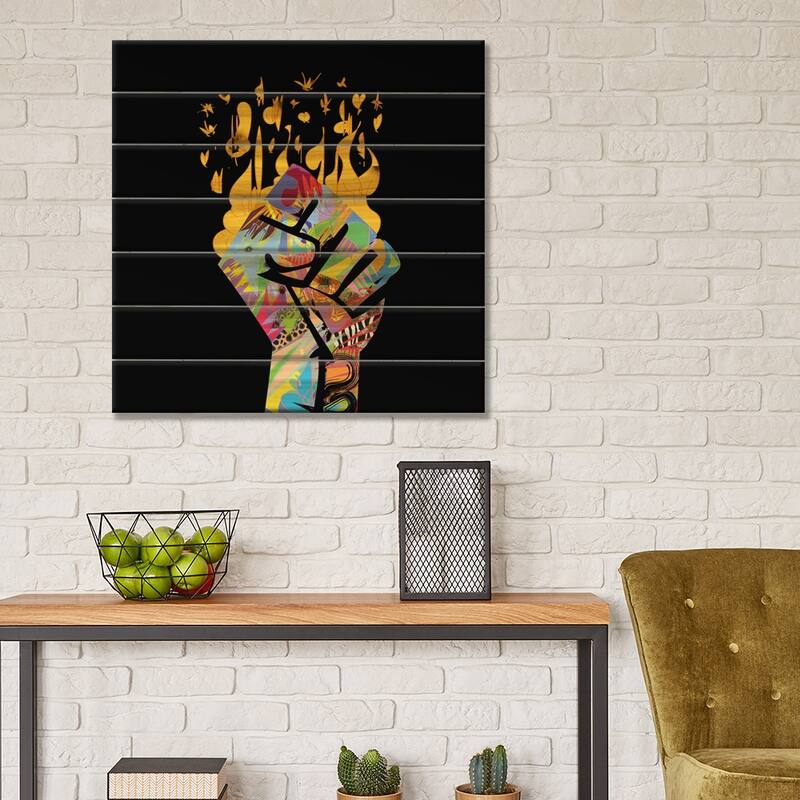 BLM Print On Wood by TECHNODROME1 - Multi-Color