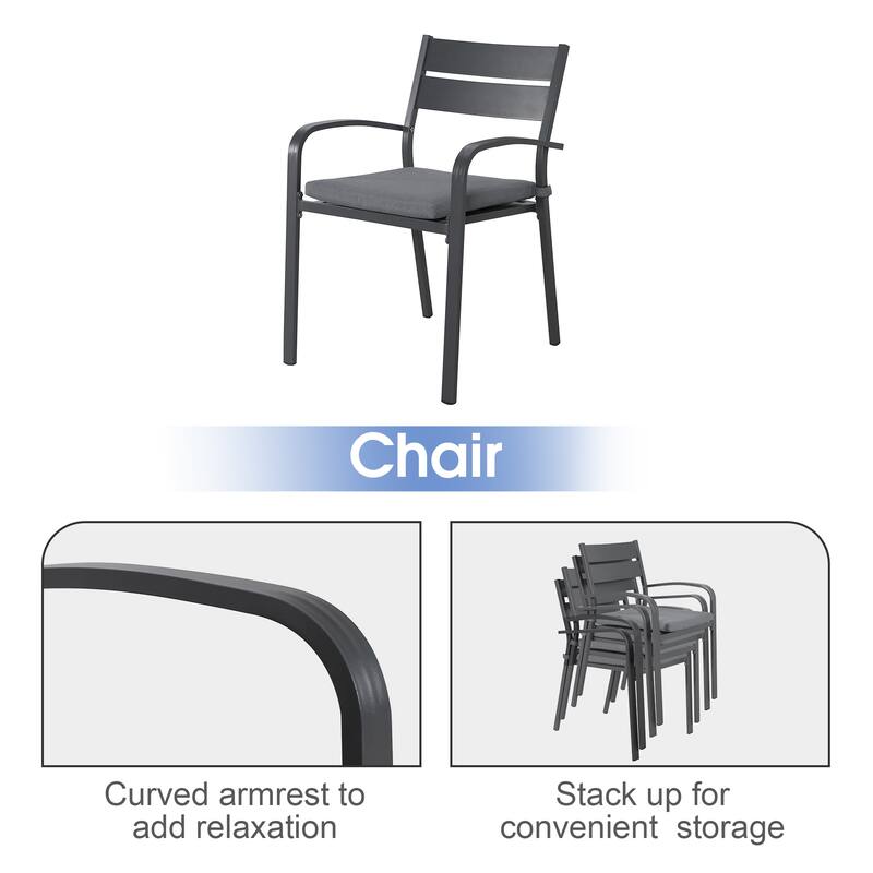 5-Piece Outdoor Aluminum Dining Set