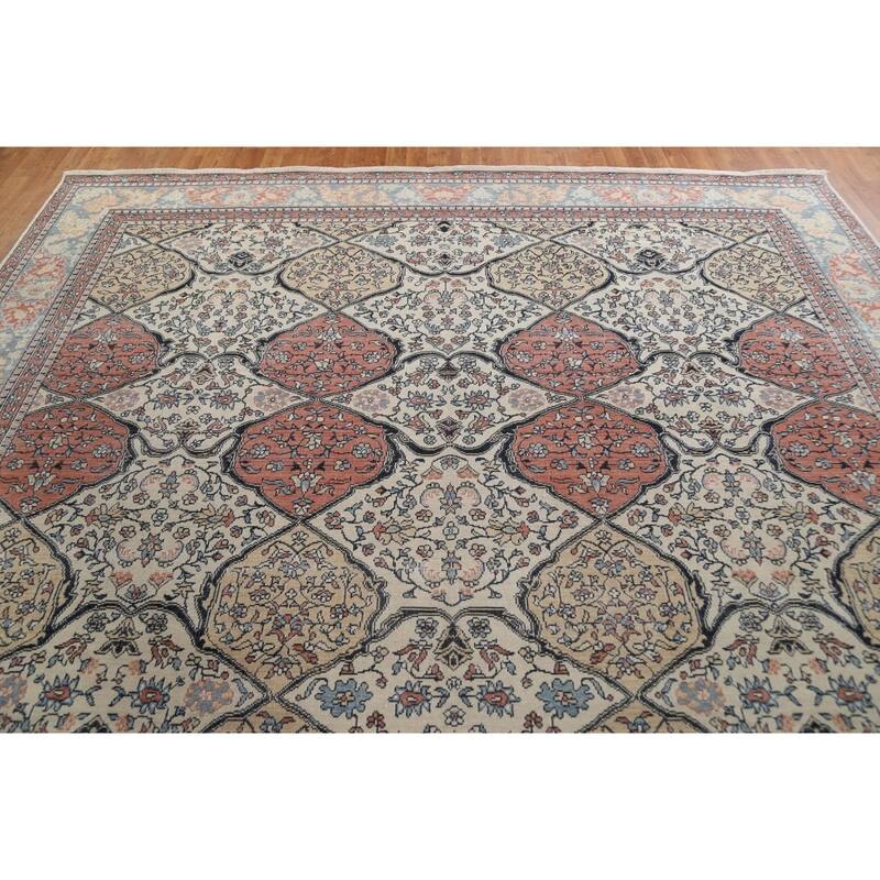 Geometric Bakhtiari Turkish Oriental Area Rug Hand-knotted Wool Carpet - 9'9" x 13'0"