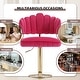 preview thumbnail 18 of 36, HOMEFUN Velvet Swivel Adjustable Height Scallop Bar Stools With Footrest(set of 2)