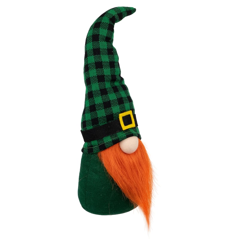 Plaid St. Patrick's Day Leprechaun Gnome - 13" - Green