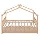 Wooden Full Size Playhouse Daybed with Twin Trundle & Roof for Kids ...