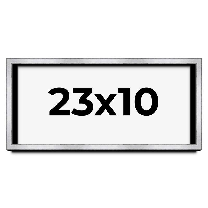 23x10 Shadow Box Frame Silver | 1.375 Inches Deep Real Wood