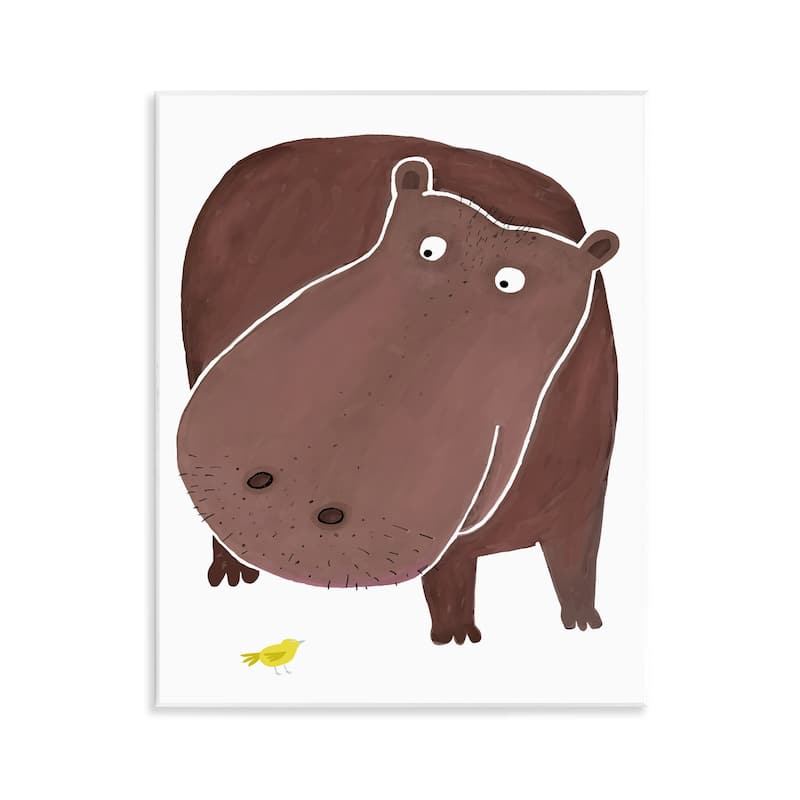 Stupell Hippo and Bird Friends Wall Plaque Art Design By Carla Daly - 11 x 14